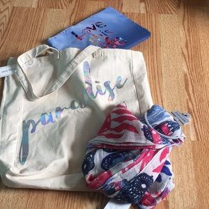 🌴 “Paradise” Canvas Tote NWT 🍍